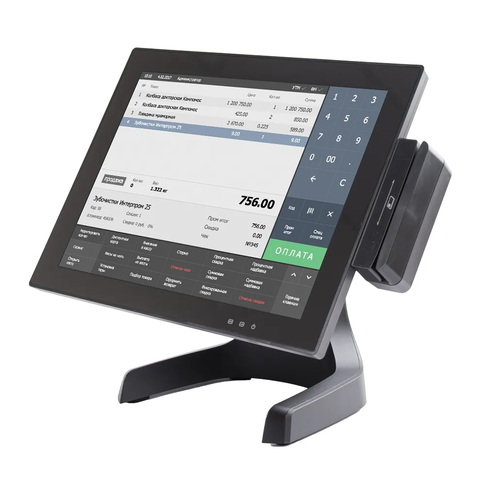 Сенсорный моноблок POScenter POS400 (J1900, P-CAP, RAM 4Gb , SSD 64Gb, MSR), без ОС — фото 1