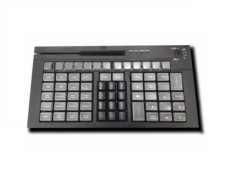 Клавиатура программируемая POScenter S67B (67 клавиш, MSR, ключ, USB), черная, арт. PCS67B, арт. PCS67B