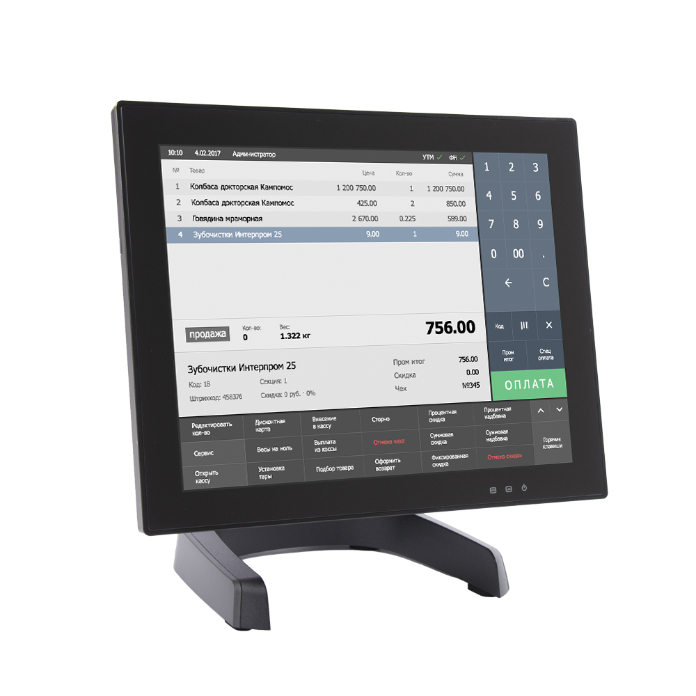 Сенсорный моноблок POScenter POS400 (J6412, P-CAP, RAM 4Gb, SSD 128Gb, MSR) Windows