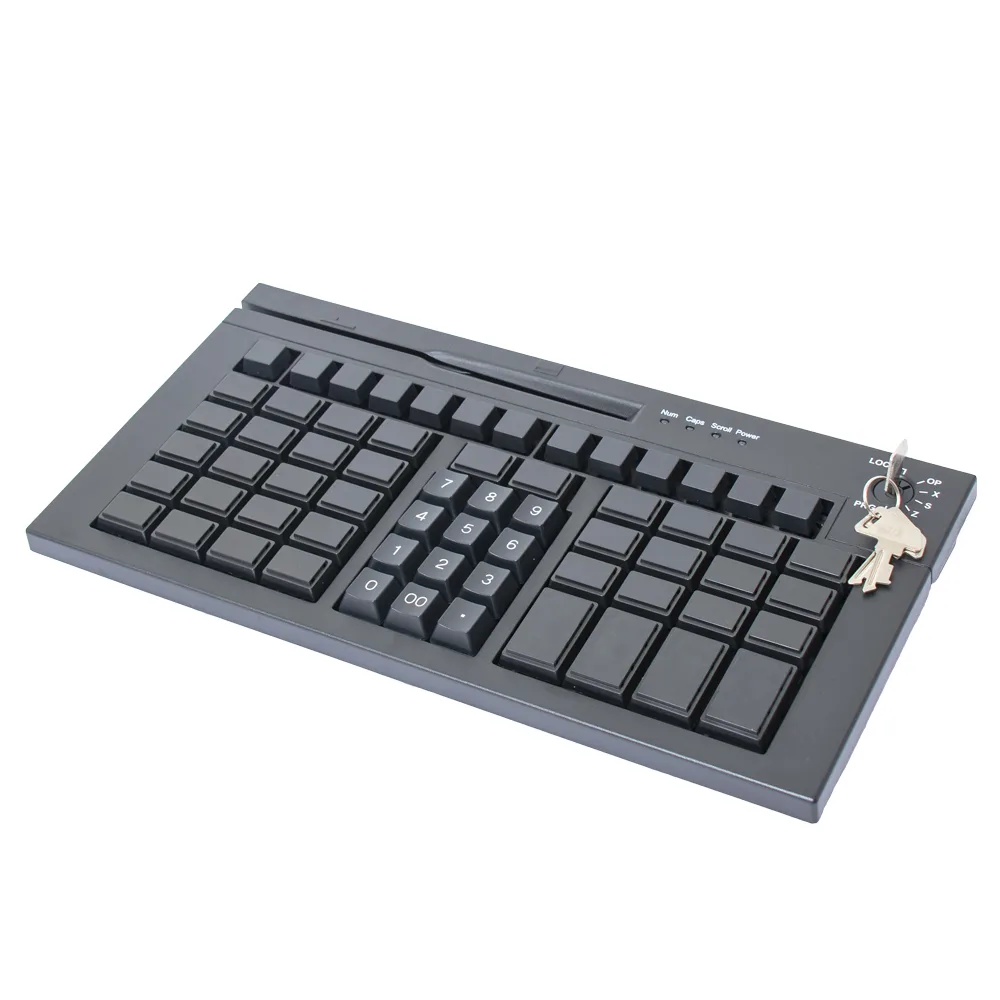 Клавиатура программируемая POScenter S67B (мод. 63 клавиши, MSR, ключ, USB, 3,0 м.), черная — фото 1